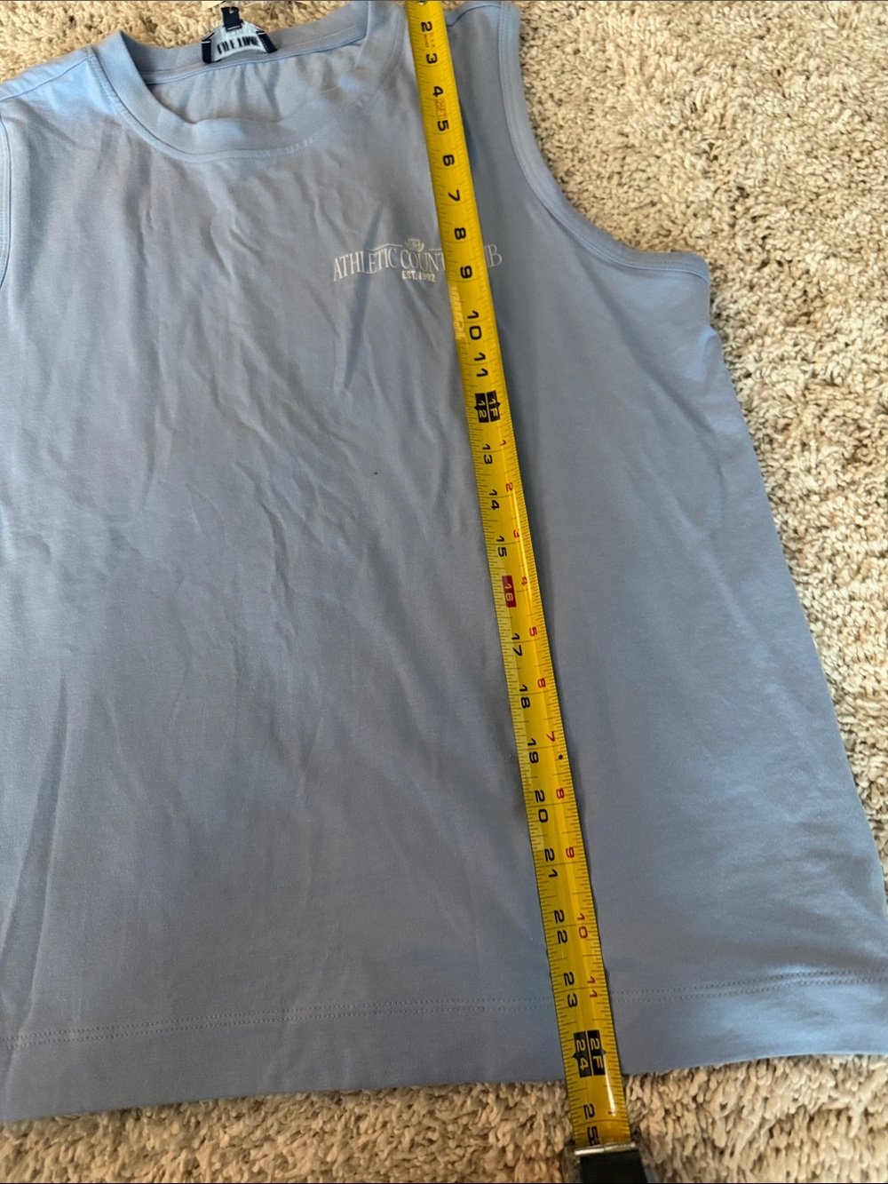 Evereve Light Blue Sleeveless Crewneck Tank with Chest Logo - Picture 7 of 7